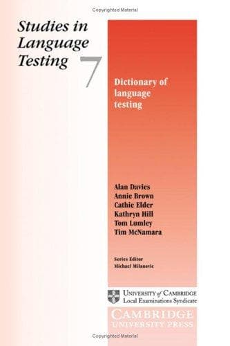 Tapa de Dictionary of language testing