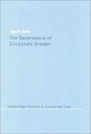 Tapa de The governance of corporate groups