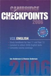 Tapa de Cambridge Checkpoints VCE English 2006