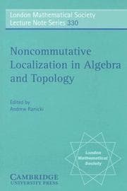 Tapa de Noncommutative Localization in Algebra and Topology