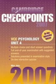 Tapa de Cambridge Checkpoints VCE Psychology Unit 4 2007