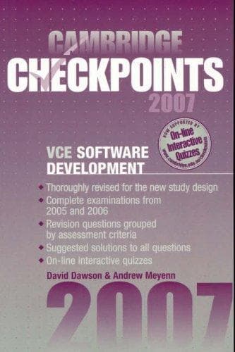 Tapa de Cambridge Checkpoints VCE Software Development 2007