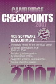 Tapa de Cambridge Checkpoints VCE Software Development 2007