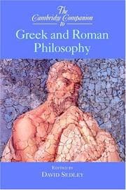 Tapa de The Cambridge companion to Greek and Roman philosophy
