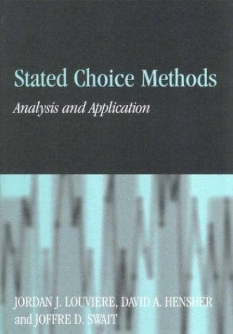 Tapa de Stated choice methods : analysis and applications