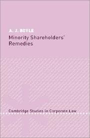 Tapa de Minority shareholder's remedies