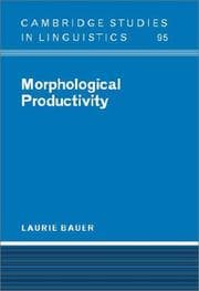 Tapa de Morphological productivity