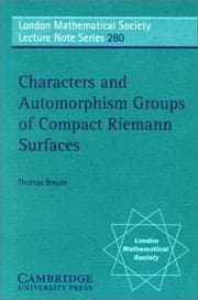 Tapa de Characters and Automorphism Groups of Compact Riemann Surfaces