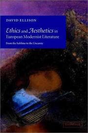 Tapa de Ethics and aesthetics in European modernist literature