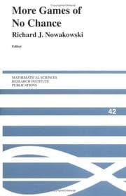 Tapa de More Games of No Chance (Mathematical Sciences Research Institute Publications)