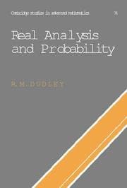 Tapa de Real analysis and probability