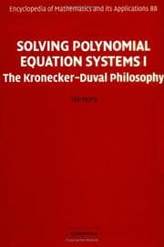 Tapa de Solving Polynomial Equation Systems I
