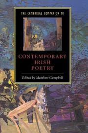 Tapa de CAMBRIDGE COMPANION TO CONTEMPORARY IRISH POETRY; ED. BY MATTHEW CAMPBELL