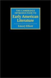 Tapa de The Cambridge introduction to early American literature