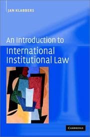 Tapa de An introduction to international institutional law