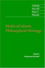 Tapa de Medieval Islamic Philosophical Writings (Cambridge Texts in the History of Philosophy)