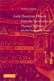 Tapa de Early American Theatre from the Revolution to Thomas Jefferson