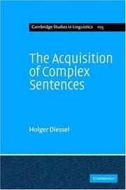 Tapa de The acquisition of complex sentences