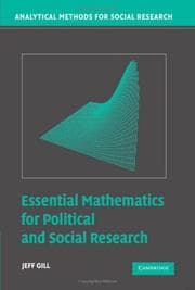 Tapa de Essential mathematics for political and social research