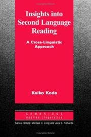 Tapa de Insights into second language reading