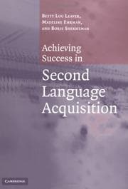 Tapa de Achieving success in second  language acquisition