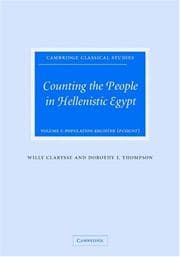 Tapa de Counting the People in Hellenistic Egypt 2 Volume Set (Cambridge Classical Studies)