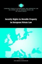 Tapa de Security rights in movable property in European private law