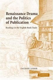 Tapa de Renaissance drama and the politics of publication