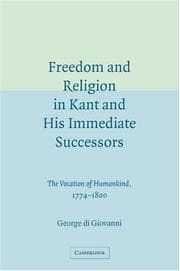 Tapa de Freedom and religion in Kant and his immediate successors