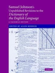 Tapa de Samuel Johnson's unpublished revisions to his Dictionary of the English language