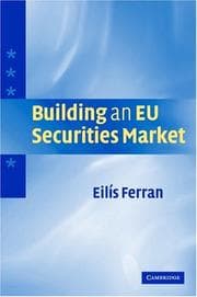 Tapa de Building an EU Securities Market