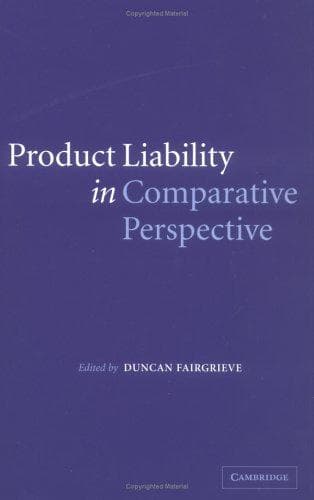 Tapa de Product liability in comparative perspective