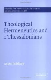Tapa de Theological Hermeneutics and 1 Thessalonians