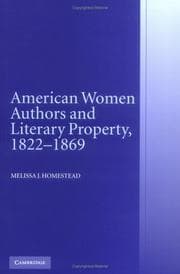Tapa de American Women Authors and Literary Property, 18221869