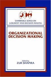 Tapa de Organizational Decision Making (Cambridge Series on Judgment and Decision Making)
