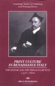 Tapa de Print Culture in Renaissance Italy