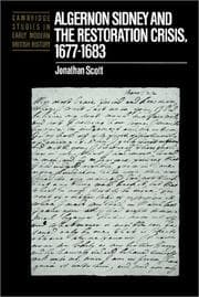 Tapa de Algernon Sidney and the Restoration Crisis, 1677-1683