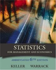 Tapa de Statistics for management and economics