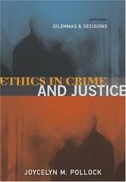 Tapa de Ethics in crime and justice