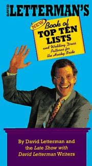 Tapa de David Letterman's new book of top ten lists and wedding dress patterns for the husky bride