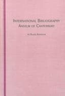 Tapa de International bibliography, Anselm of Canterbury