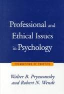 Tapa de Professional and ethical issues in psychology