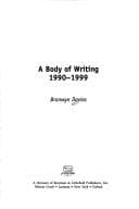 Tapa de A Body of Writing, 1990-1999