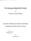 Tapa de The Raduege/Radig/Radick family of Wisconsin, Iowa, and California