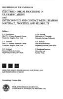 Tapa de Proceedings of the symposia on Electrochemical Processing in ULSI Fabrication I