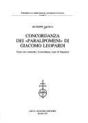 Tapa de Concordanza dei Paralipomeni di Giacomo Leopardi