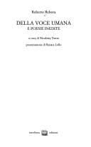 Tapa de Della voce umana e poesie inedite