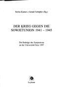 Tapa de Der Krieg gegen die Sowjetunion 1941-1945
