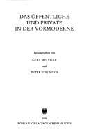 Tapa de Das Öffentliche und Private in der Vormoderne