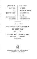 Tapa de Critique, savoir et érudition a la veille des Lumières